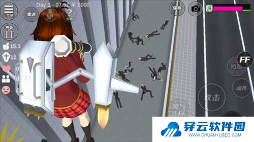 樱花校园模拟器如何获得火箭筒8