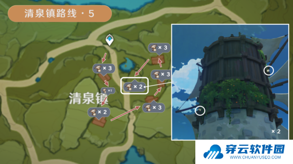 原神慕风蘑菇分布图采集路线16